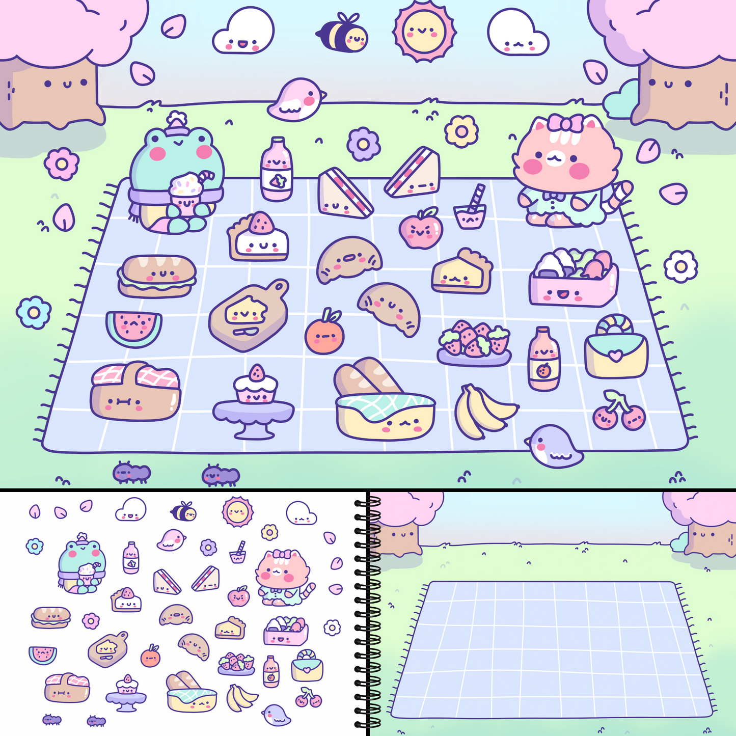 Cute Foods Around Town Sticker Book
