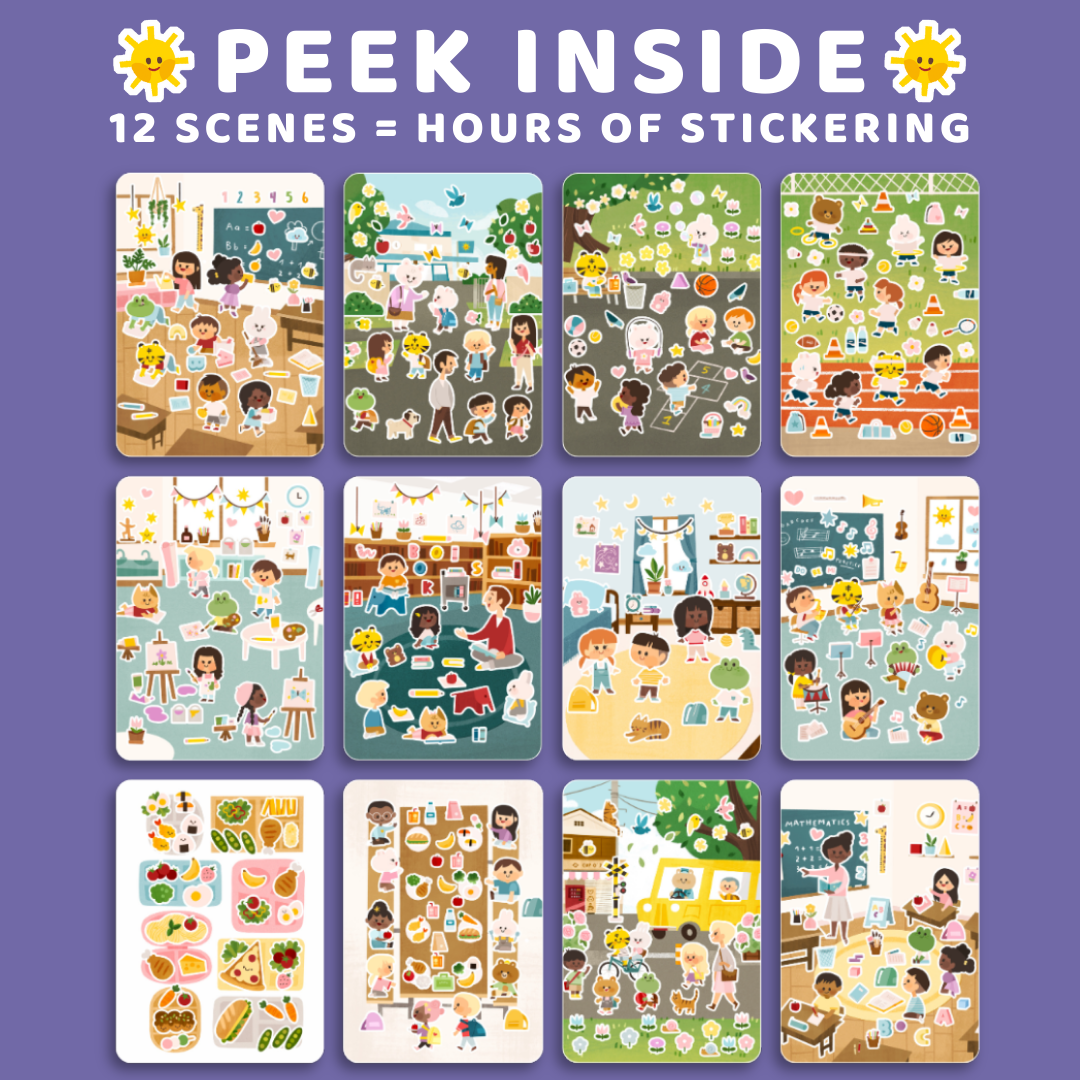 Peek inside lets go to school sticker book