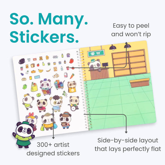 Panda Town Sticker Book