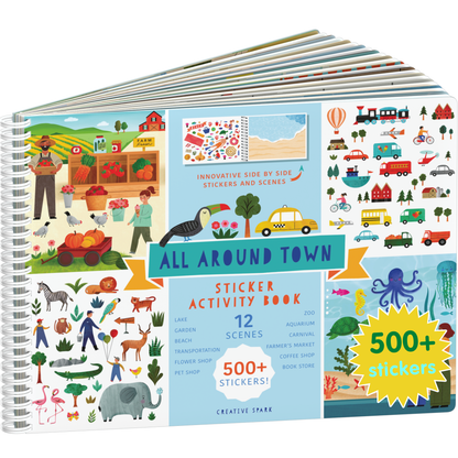 All Around Town sticker book cover on a white background