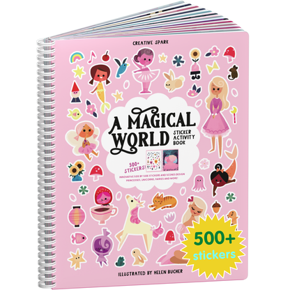 A Magical World sticker book cover on a white background