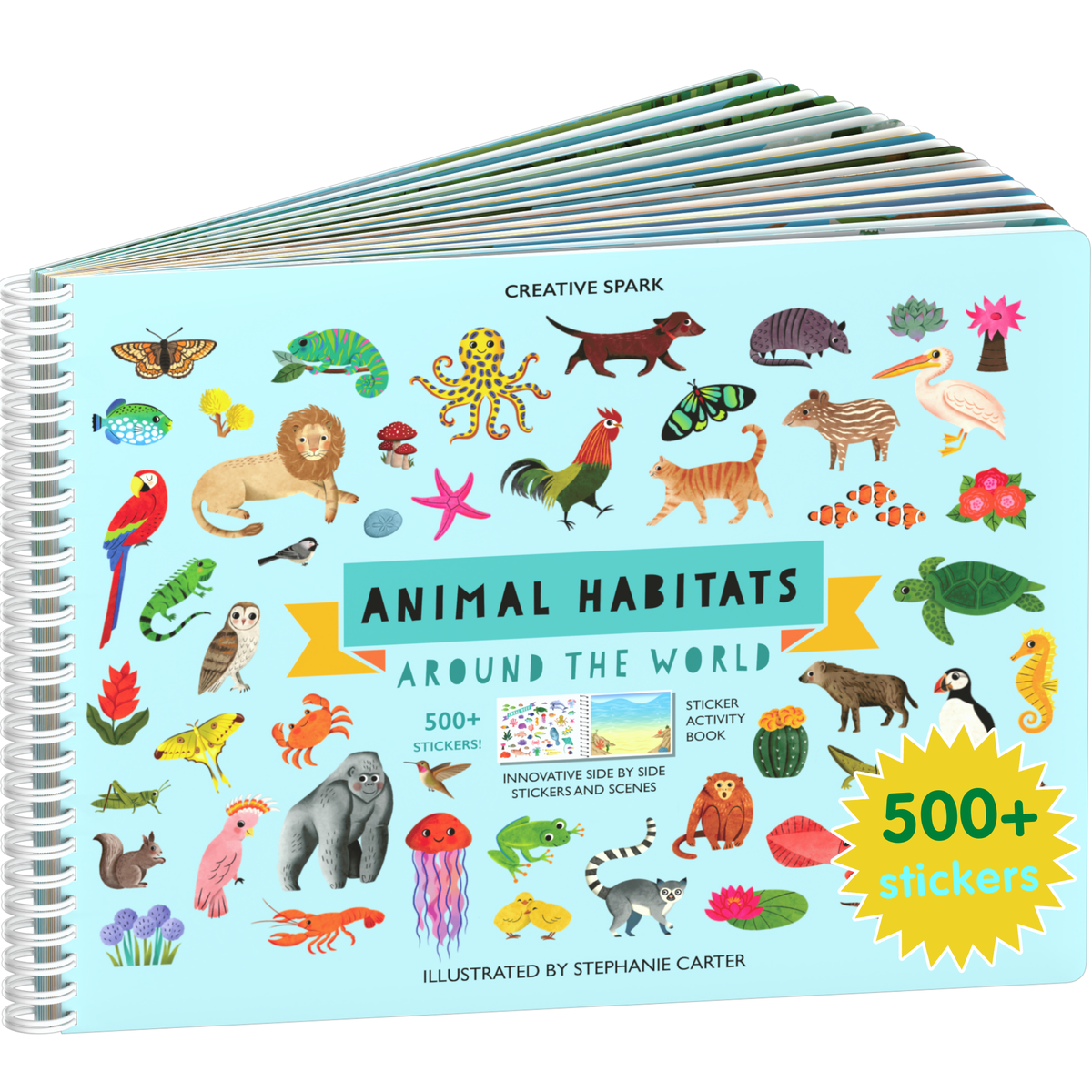 Animal Habitats sticker book cover on a white background