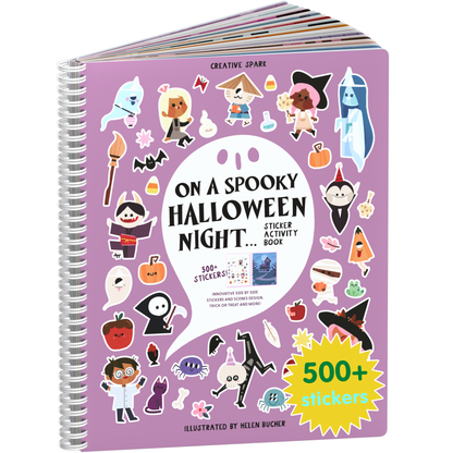 Spooky Halloween sticker book cover on a white background
