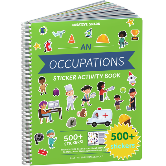 When I Grow Up occupations sticker book cover on a white background