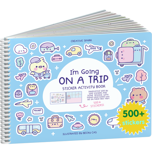 Going on a Trip sticker book cover on a white background