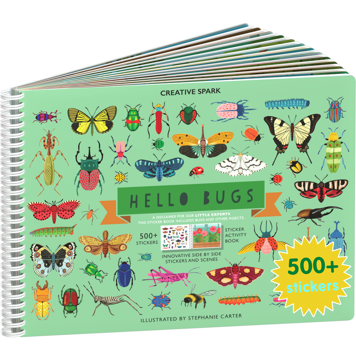 Hello Bugs sticker book cover on a white background