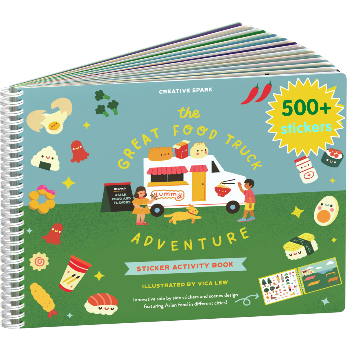 Food Trucks sticker book cover on a white background