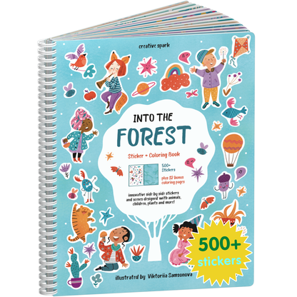 Into the Forest sticker book cover on a white background