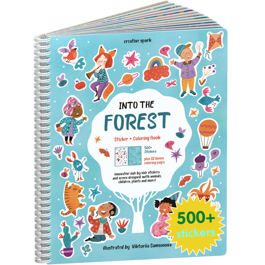 Into the Forest sticker book cover on a white background