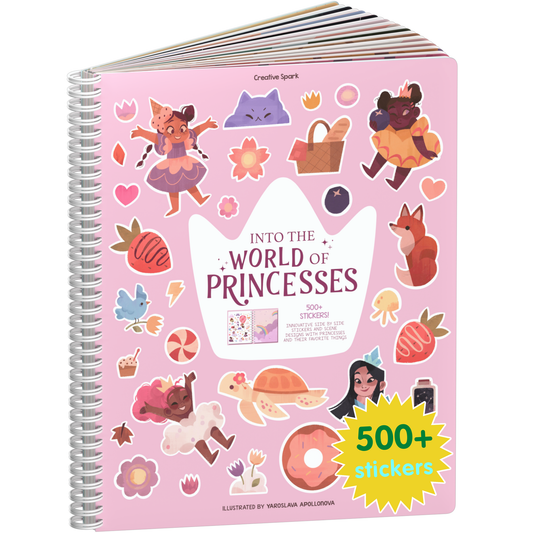 Princesses sticker book cover on a white background