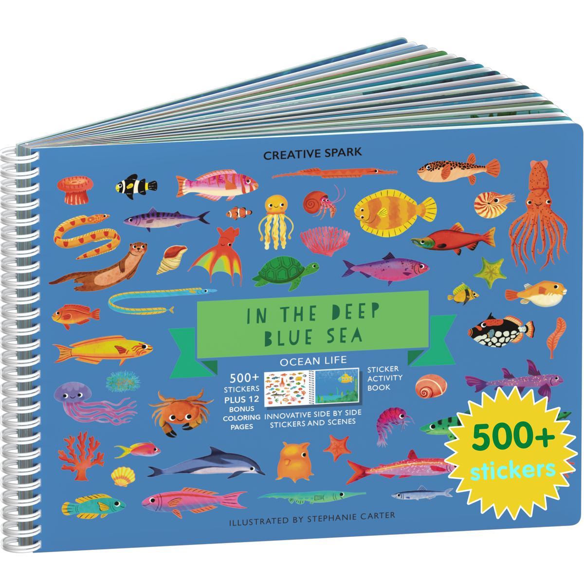 Deep Blue Sea sticker book cover on a white background