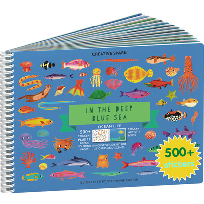 Deep Blue Sea sticker book cover on a white background