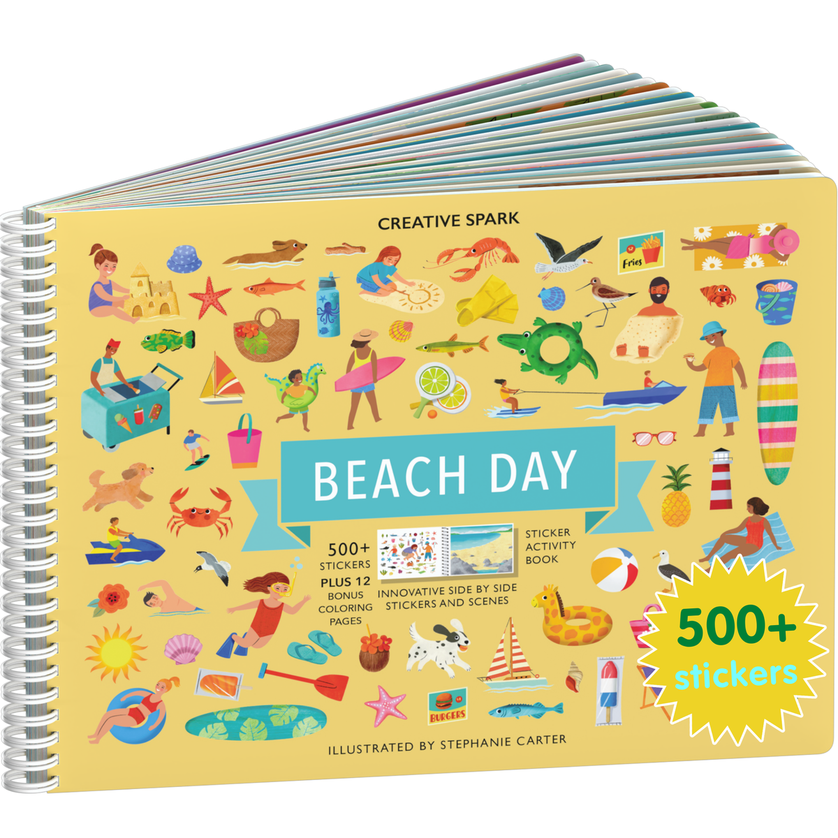 Beach Day sticker book cover on a white background