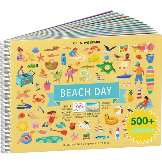 Beach Day sticker book cover on a white background