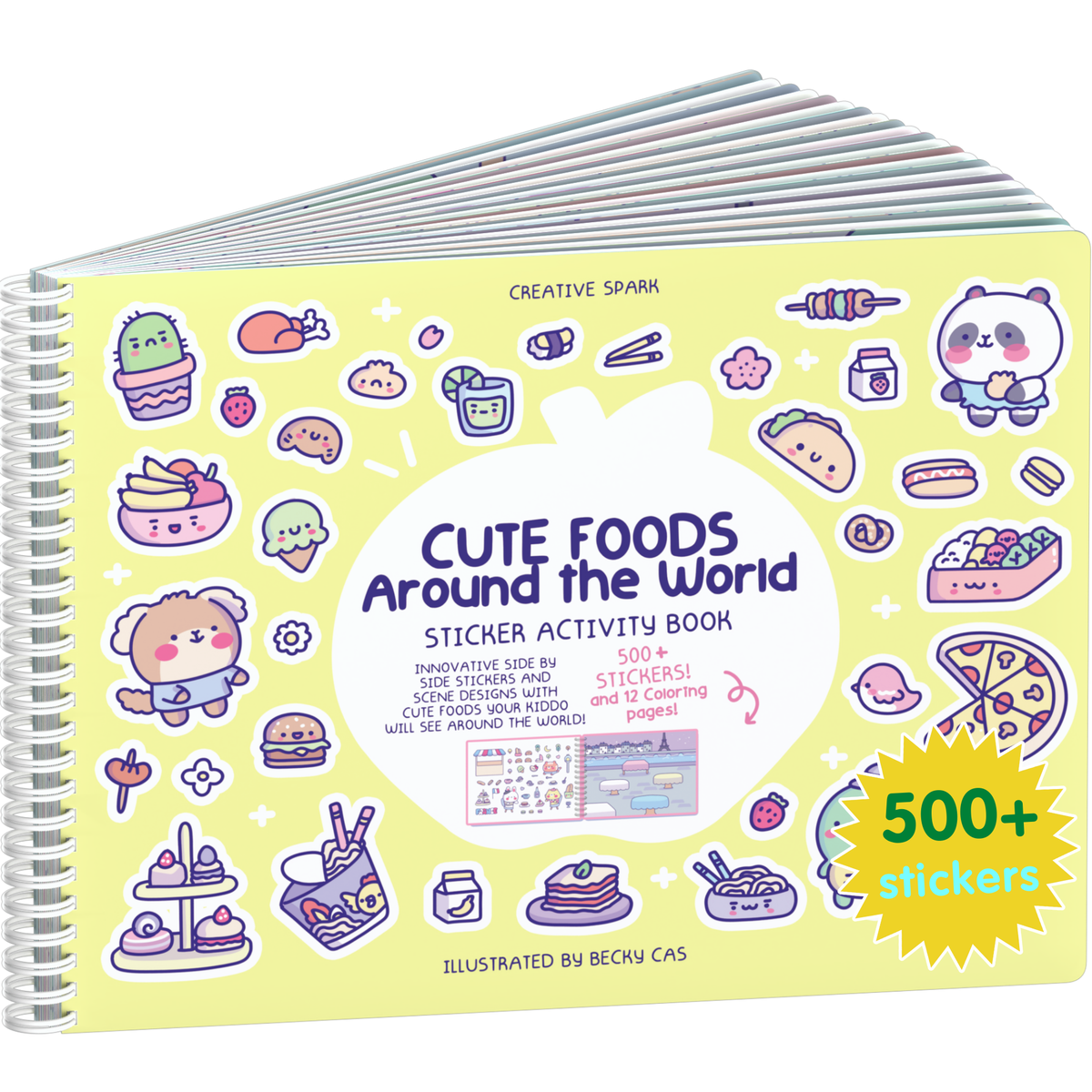 Cute Foods Around The World sticker book cover on a white background