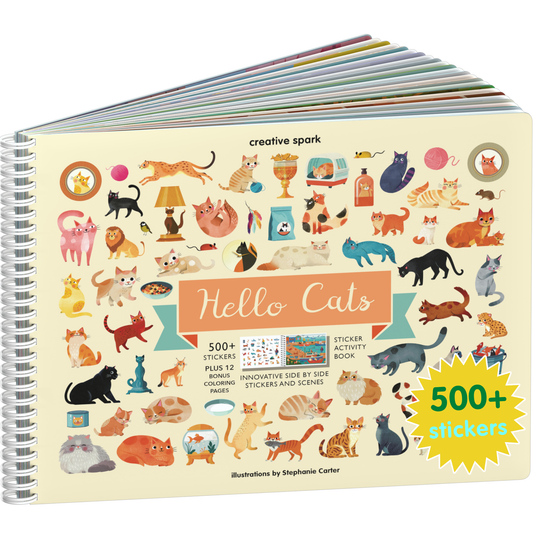 Hello Cats sticker book cover on a white background