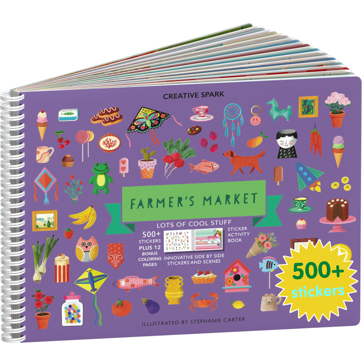 Farmers Market sticker book cover on a white background