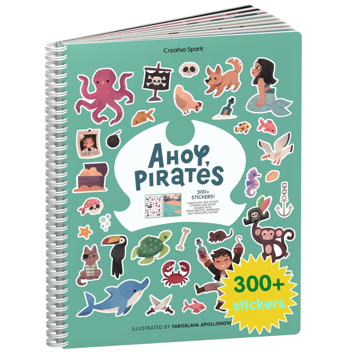 Ahoy Pirates sticker book cover on a white background