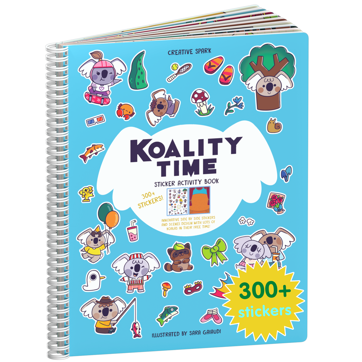 Koality Time koala sticker book cover on a white background