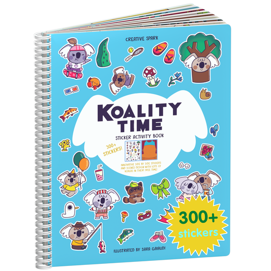 Koality Time koala sticker book cover on a white background