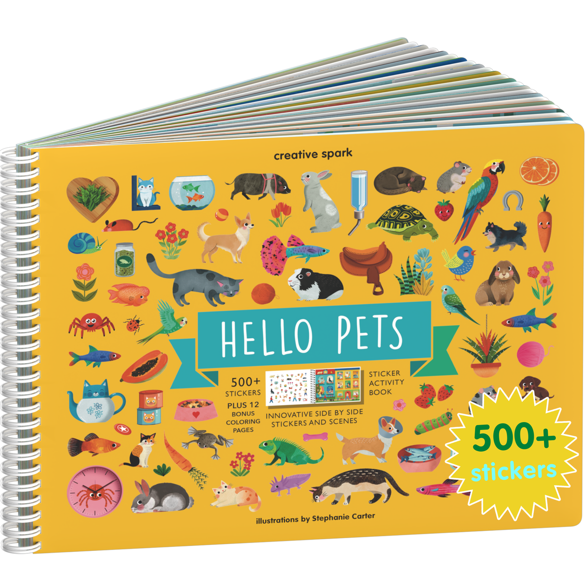 Hello Pets sticker book cover on a white background