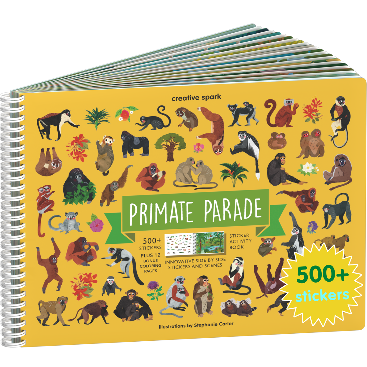 Primates sticker book cover on a white background
