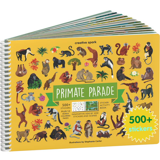 Primates sticker book cover on a white background