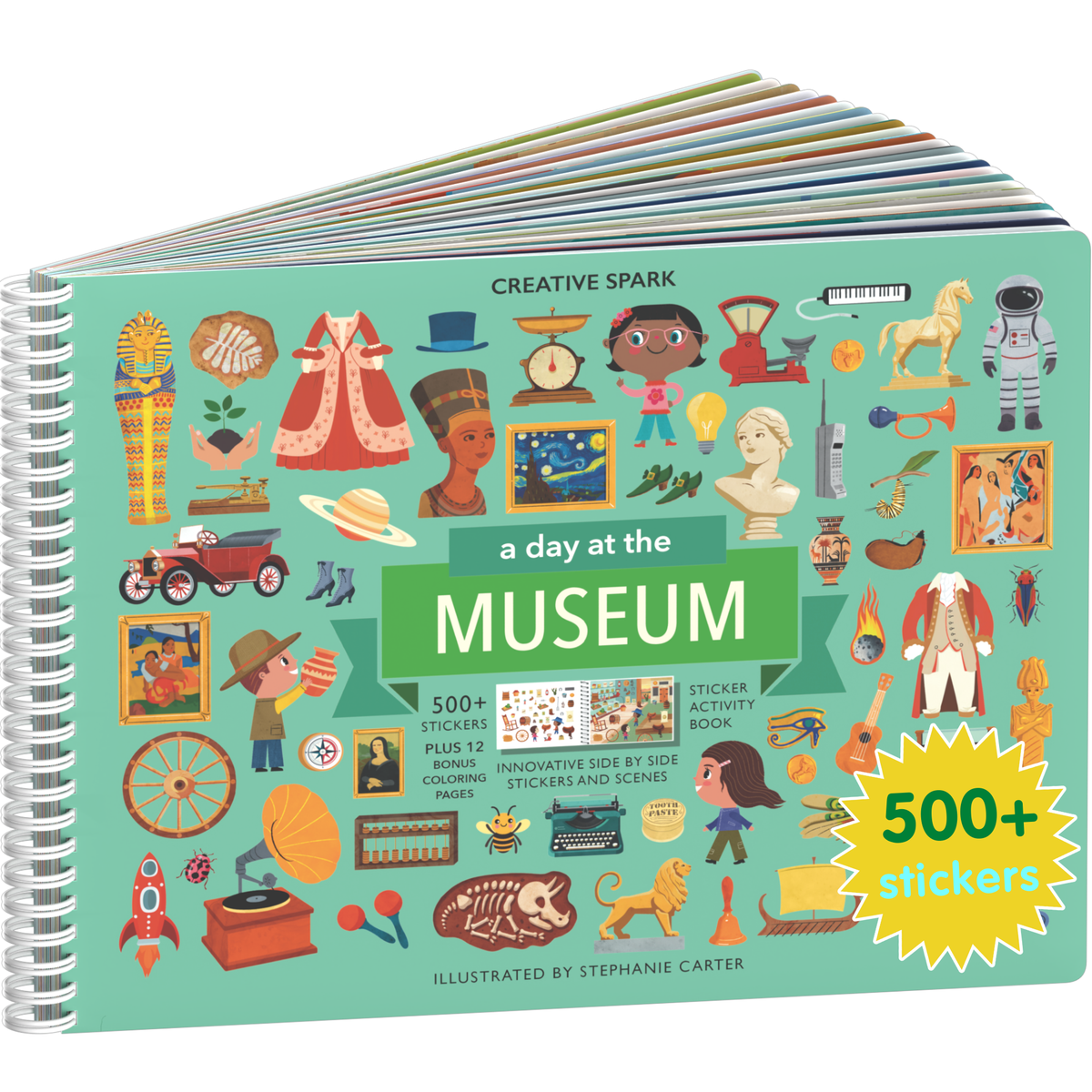 A Day at the Museum sticker book cover on a white background