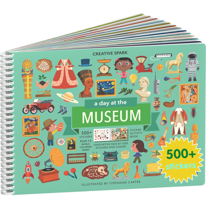 A Day at the Museum sticker book cover on a white background