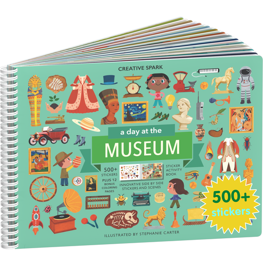 A Day at the Museum sticker book cover on a white background
