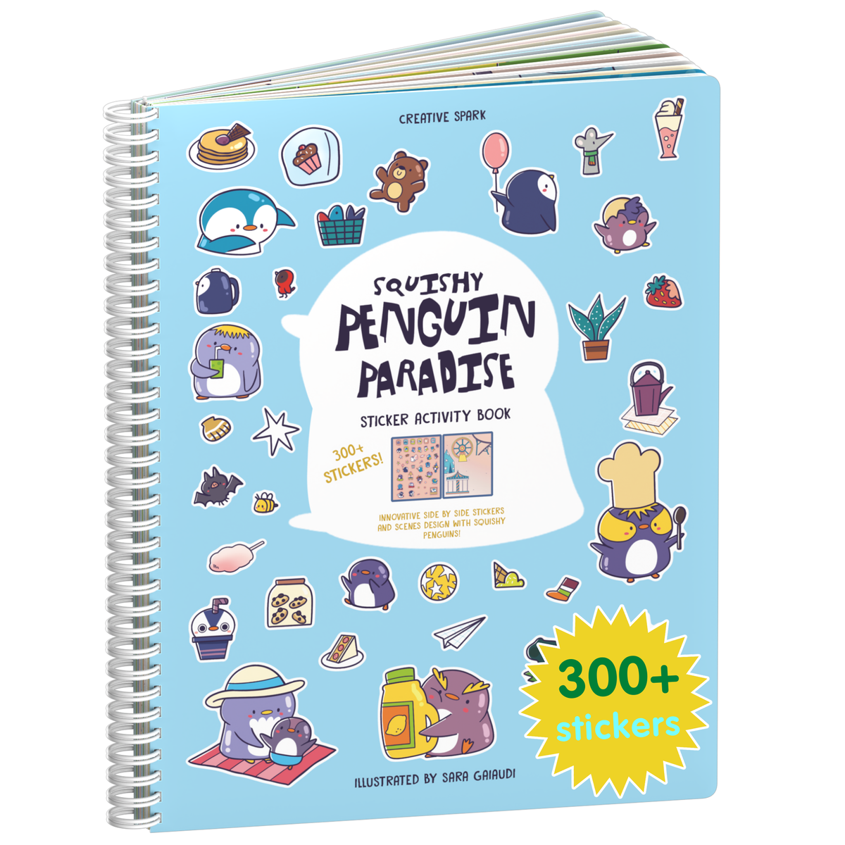 Squishy Penguin Life sticker book cover on a white background