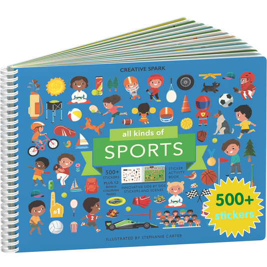 All Kinds of Sports sticker book cover on a white background