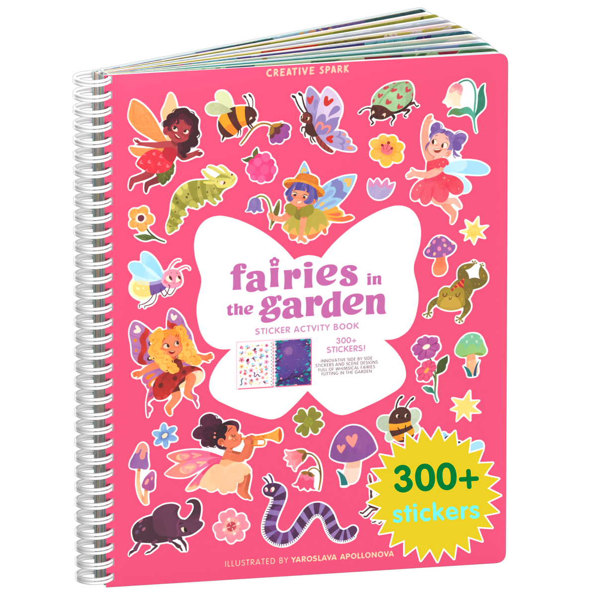 Fairies in the Garden sticker book cover on a white background