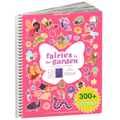 Fairies in the Garden sticker book cover on a white background
