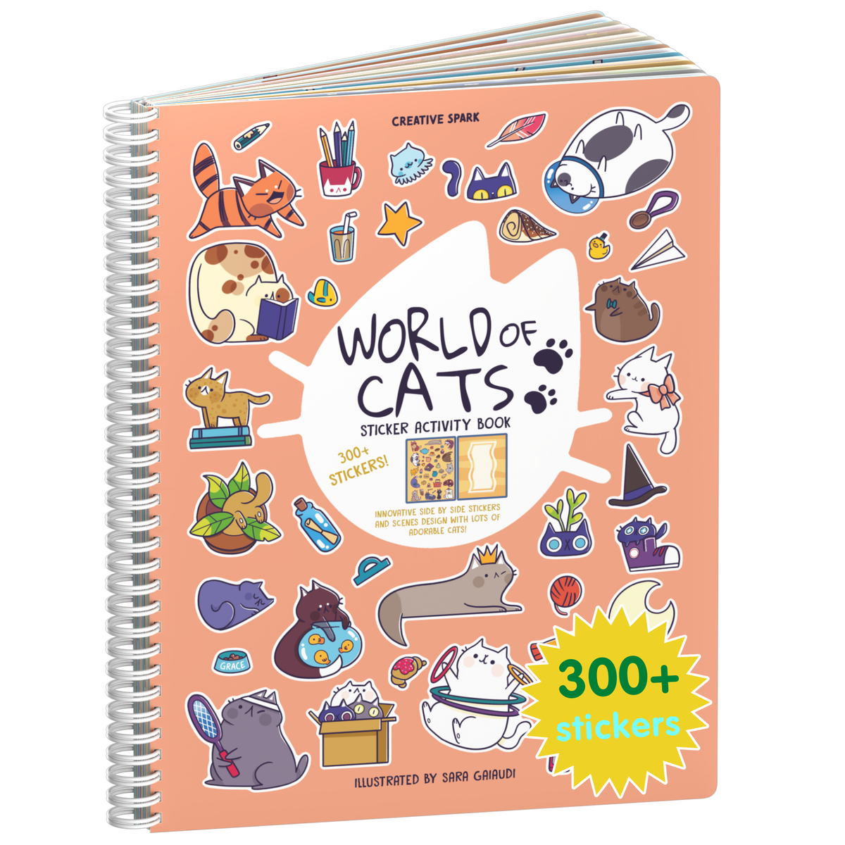 World of Cats sticker book cover on a white background