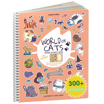 World of Cats sticker book cover on a white background