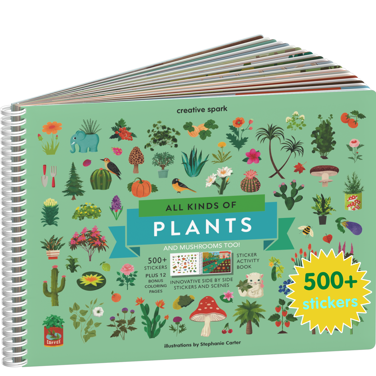 All Kinds of Plants and Mushrooms Too sticker book cover on a white background