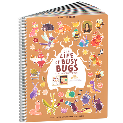 The Life of Busy Bugs sticker book cover on a white background