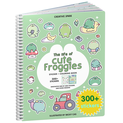 The Life of Cute Froggies sticker book cover on a white background