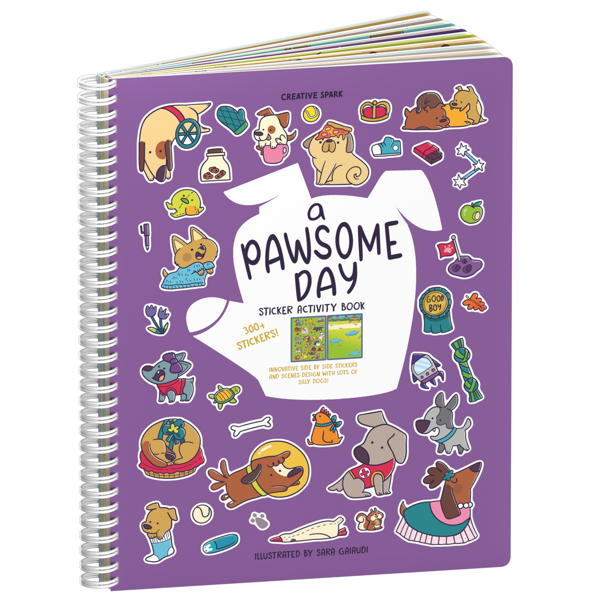 A Pawsome Day sticker book cover on a white background