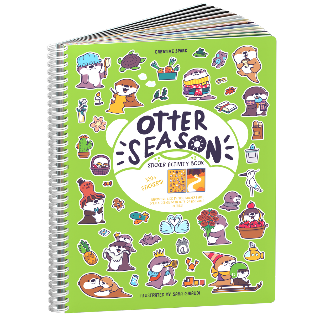 Otter Season sticker book cover on a white background