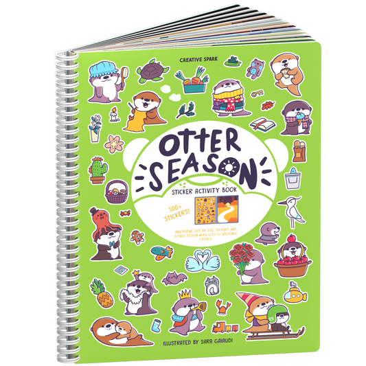 Otter Season sticker book cover on a white background