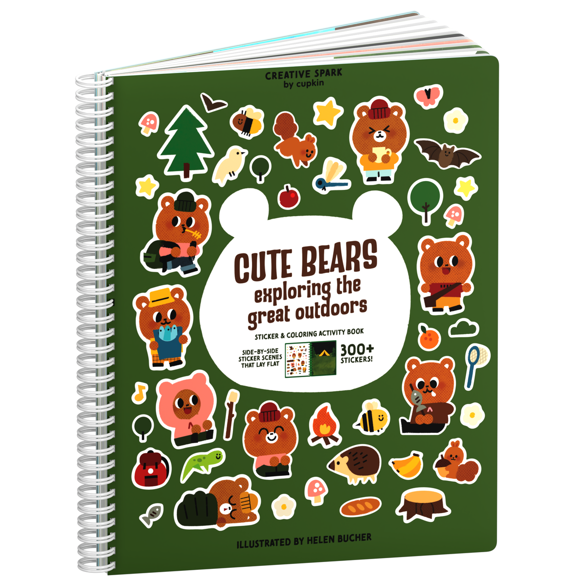 Cute Bears Exploring The Great Outdoors sticker book cover on a white background