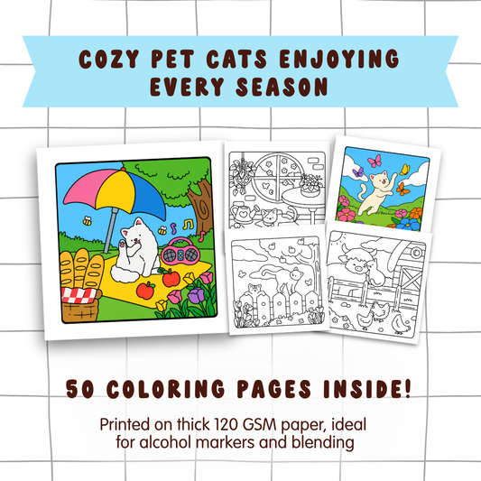 Cozy Little Cats Coloring Book