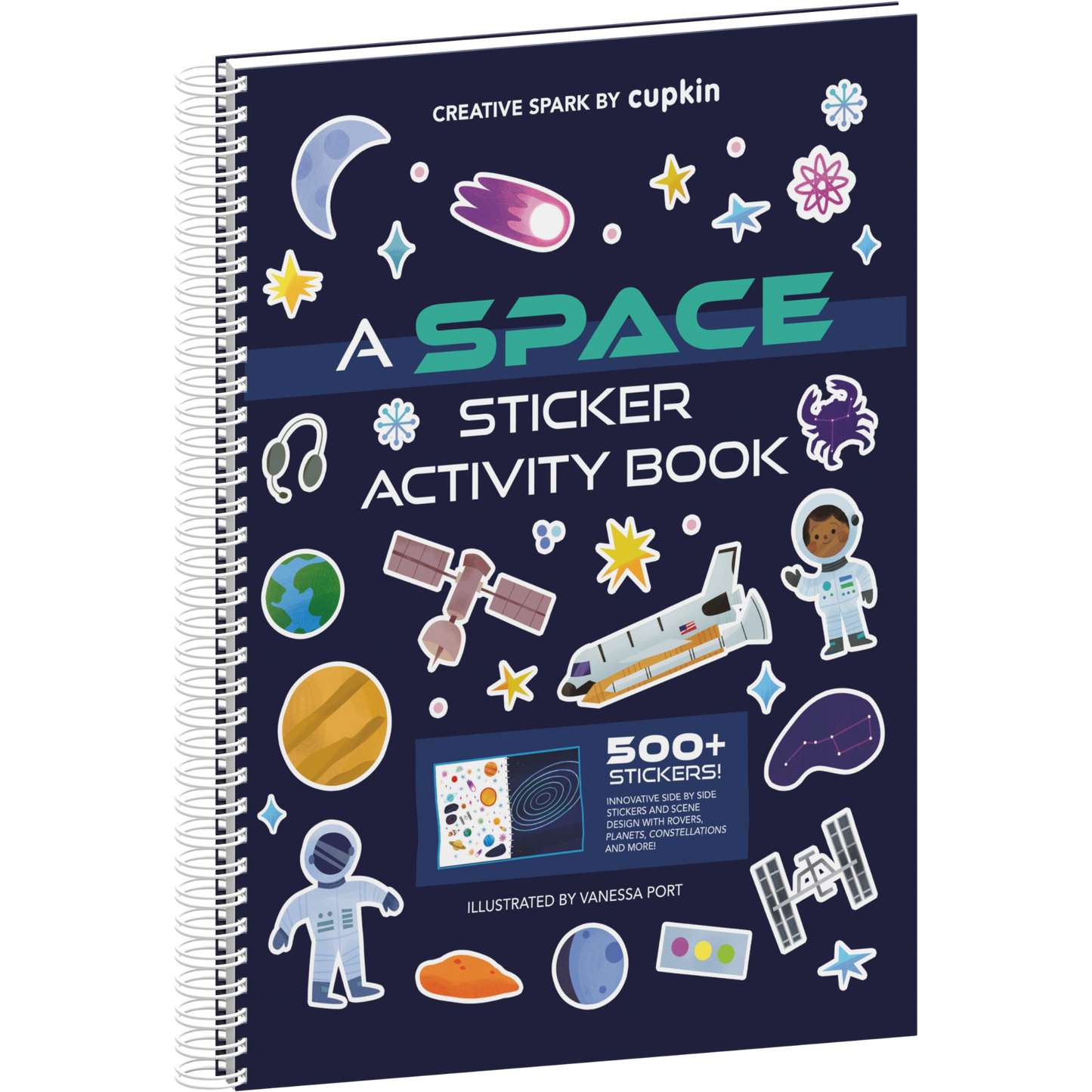 Spaec Sticker Space Sticker Book Over 500 Stickers and 12 Unique Scenes | Cupkin