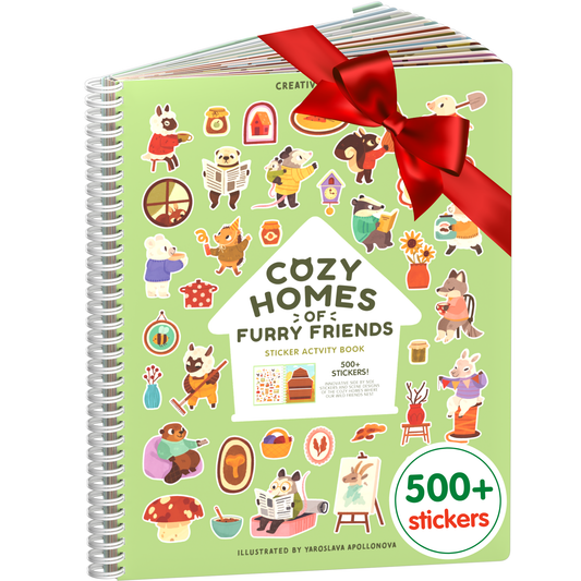 Cozy Homes of Furry Friends Sticker Book