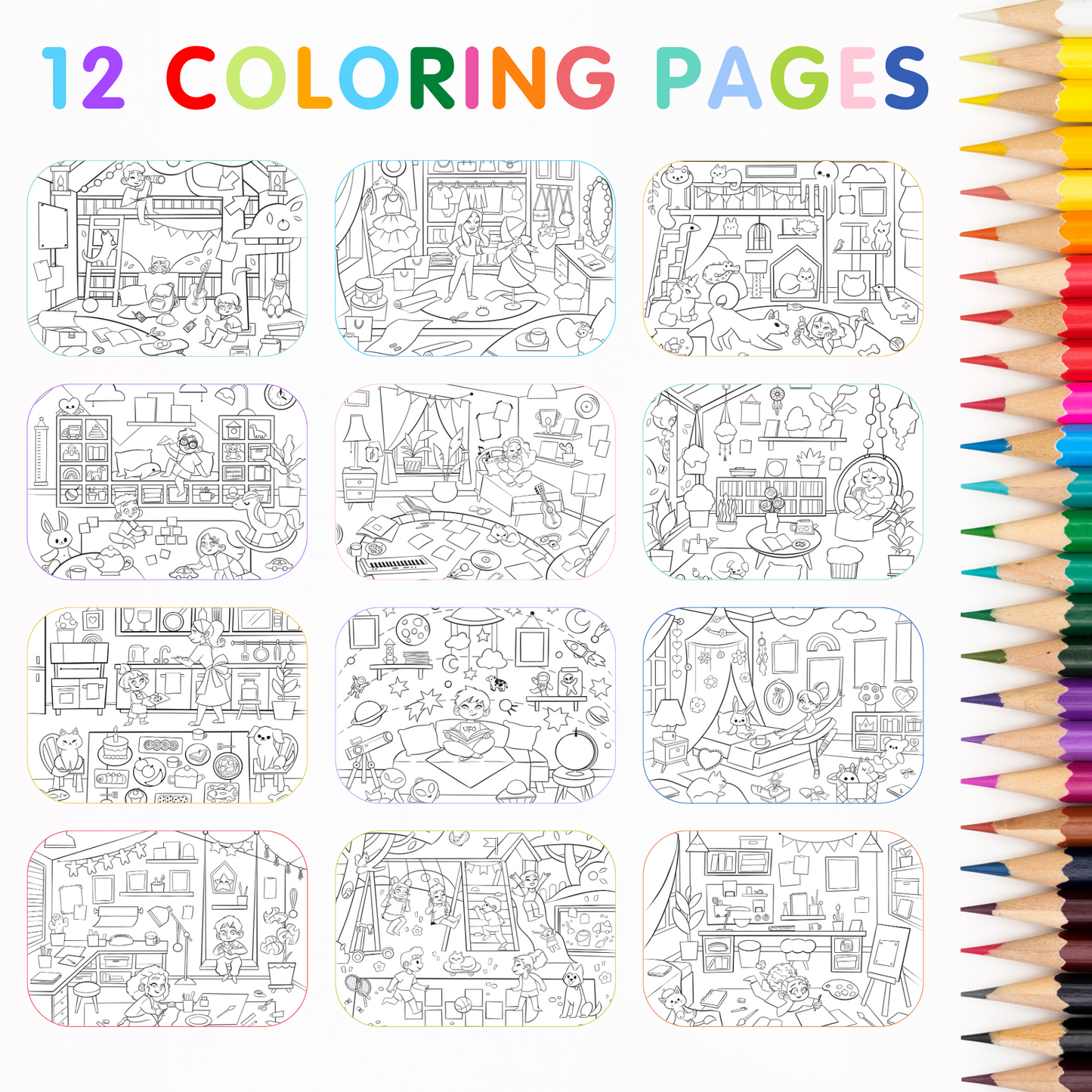 Colorations Fun Stickers - 12 Sheets, 201 Total Stickers