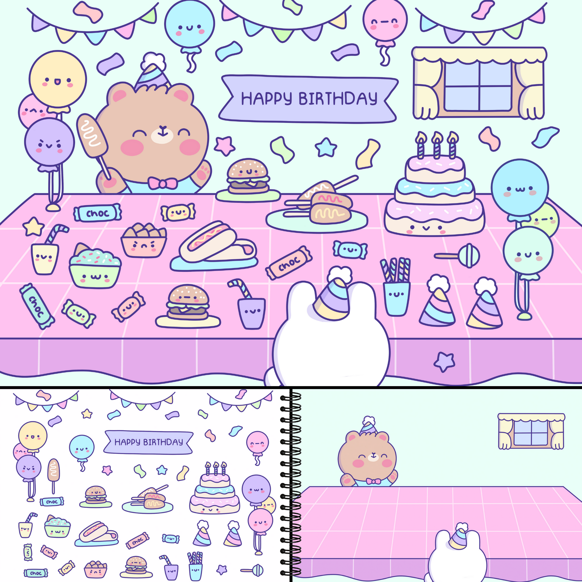 Cute Foods Around Town Sticker Book: Over 500 Stickers and 12