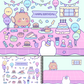 Cute Foods Around Town Sticker Book