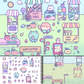 Cute Foods Around Town Sticker Book